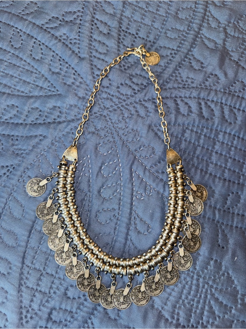 Antique Turkish Tughra Coin Necklace